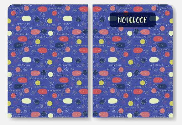 Diary notebook template. Childish school notebook cover design template