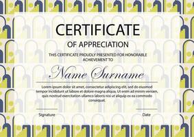 Modern elegant certificate template with geometric shapes. Diploma with abstract elements vector