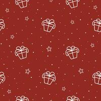 Christmas snowflake seamless pattern. Xmas pattern with new year gift. Snowflake background vector