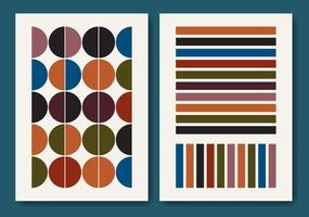 Bauhaus simple aesthetic design collection. Modernism template posters with abstract shapes vector