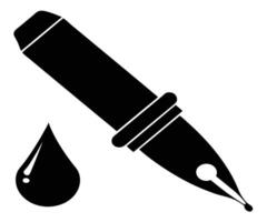 A pen and ink drop icon vector