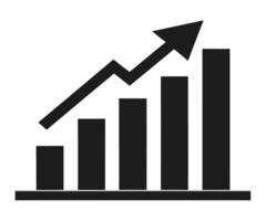 An icon of a graph going up vector