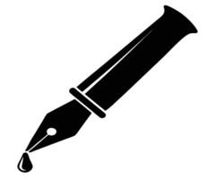 A black and white pen and ink on a white background vector
