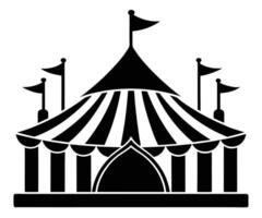 A circus tent with flags on it vector