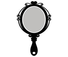 A black and white illustration of a mirror vector