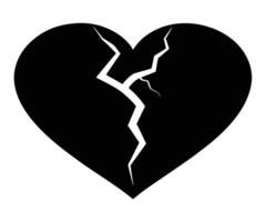 Broken heart icon illustration vector