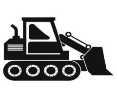 A black and white image of a bulldozer vector