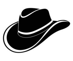 A black and white cowboy hat on a white background vector