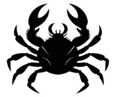 Black silhouette of a crab on a white background vector
