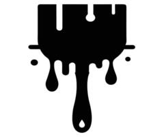 A paintbrush with dripping paint on a white background vector
