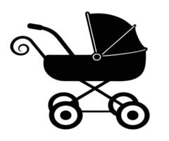 Baby carriage icon on white background vector
