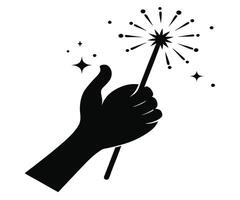 Hand holding sparkler vector