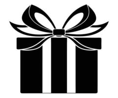 Black and white gift box with bow vector