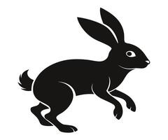 Black and white silhouette of a rabbit vector