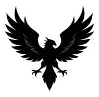 An eagle with wings spread out on a white background vector