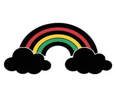Rainbow and clouds illustration vector