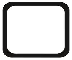 A black square with a white border vector