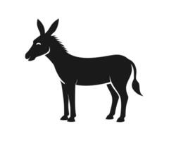 A black donkey silhouette on a white background vector