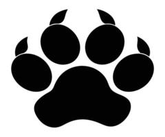 A black and white paw print on a white background vector