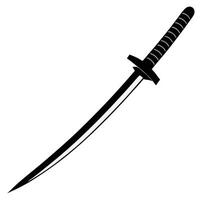 A black and white illustration of a sword vector