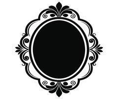 An oval frame with a black border vector