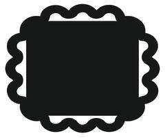 A black square with a scalloped border vector