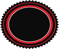 A black and red badge with a red border vector