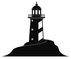Lighthouse silhouette illustration vector