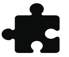 A black and white puzzle piece with a missing piece vector
