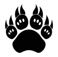 A black and white paw print is shown vector