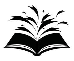 An open book with a splash of water on it vector