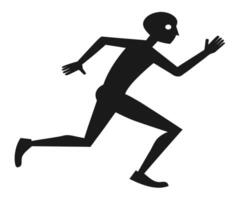 A silhouette of a man running vector