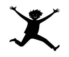A black silhouette of a man jumping vector