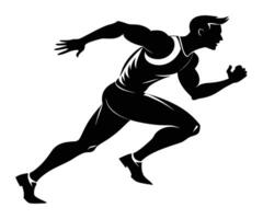 Silhouette of a man running vector