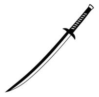 A black and white illustration of a sword vector