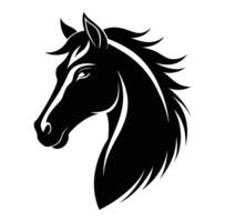 Black horse head silhouette on white background vector