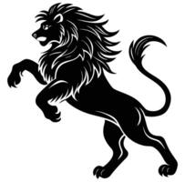 A black and white lion on a white background vector