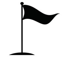 A black flag on a pole with a white background vector