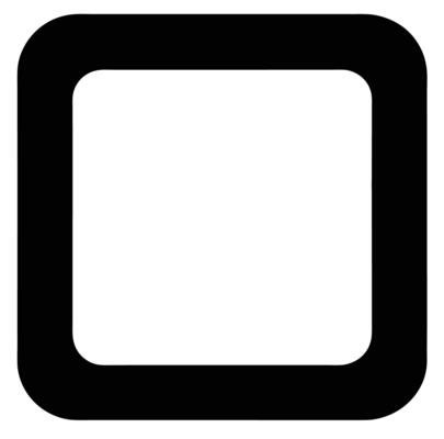 A black square with a white border