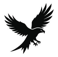 A black eagle flying on a white background vector