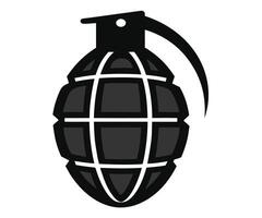 A black and white image of a grenade vector