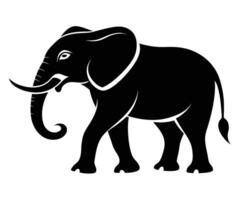 An elephant is shown in black and white on a white background vector
