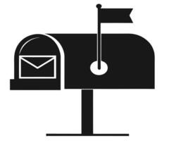 Mailbox with flag and envelope icon illustration vector