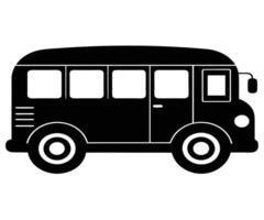Black and white silhouette of a school bus vector