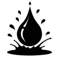 Black and white drop of oil vector