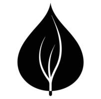 A black and white logo of a leaf vector