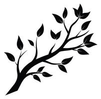 un negro y blanco silueta de un árbol rama vector