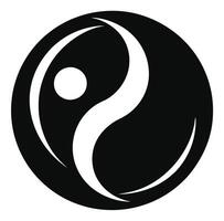Yin yang symbol, black and white vector