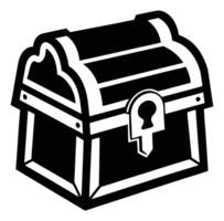 A black and white image of a chest vector