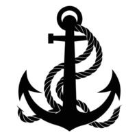 An anchor with rope on a white background vector